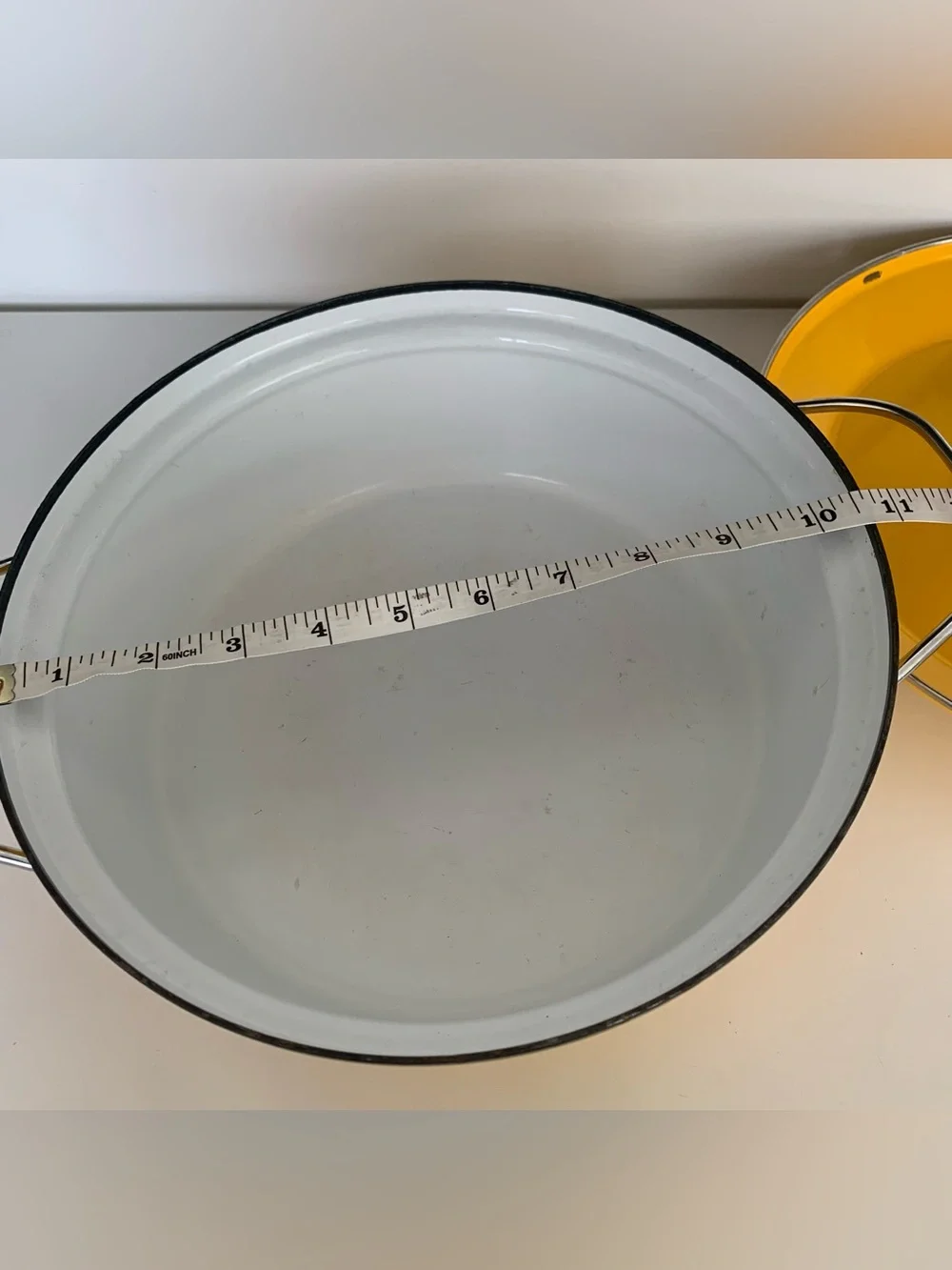 Cathrineholm Lotus Yellow Enamel Chicken Fryer Casserole With Handles and Lid
